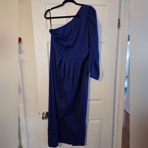 SHEIN Elegant Blue One-Shoulder Dress